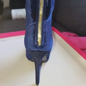 NWT Navy Suede/Velour Bootie